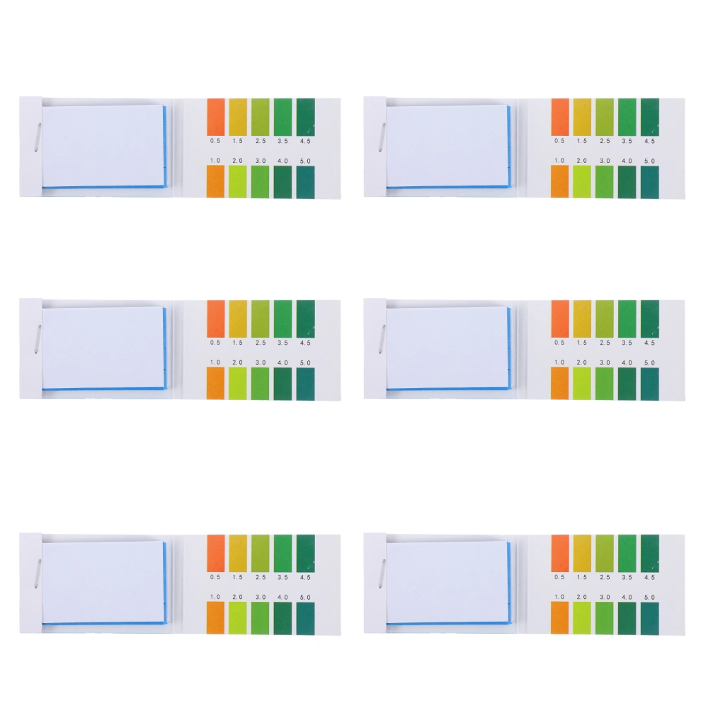 6 Packs PH 0.5-5.0 Test Strip Practical PH Test Paper Extensive Test Paper