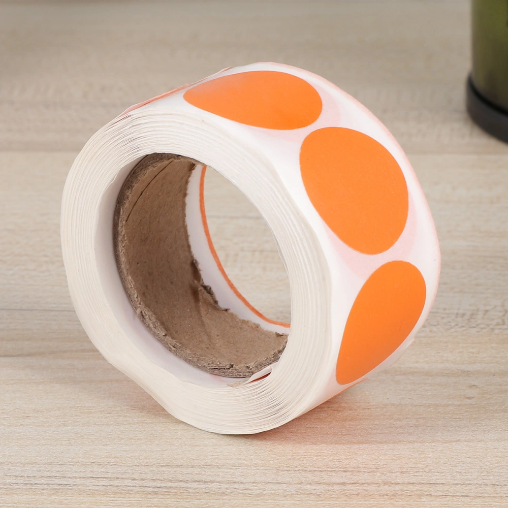 500PCS Per Roll DIY Adhesive Stickers Round Label Paper Gift Decals Tag Stickers (Orange)