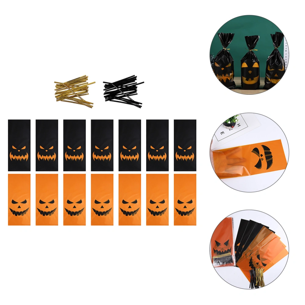 1 Set of Halloween Packing Bags Decorative Candy Biscuit Bags Plastic Gift Bags