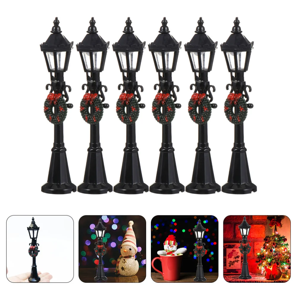 6pcs Mini Street Lamp Models Mini House Street Lamp Ornaments Miniature Street Lamps 1:12