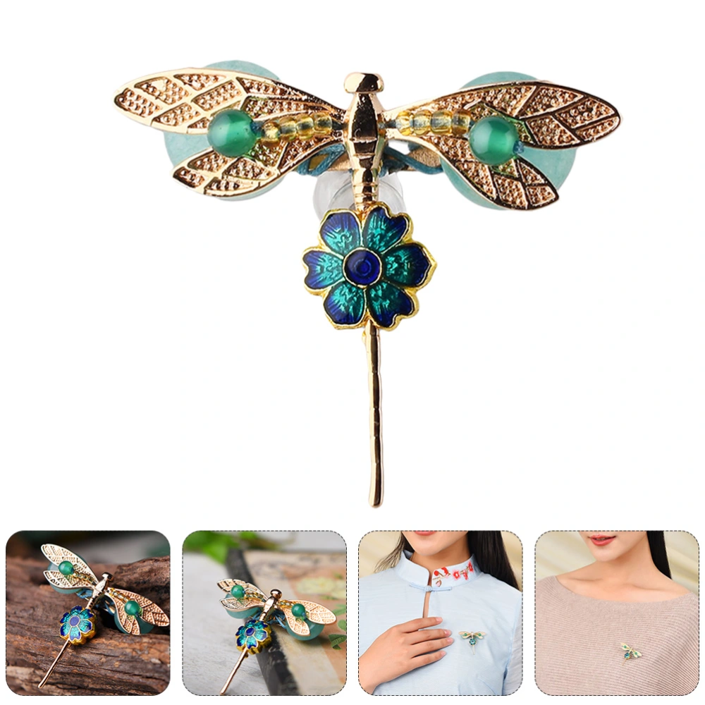 1pc Ethnic Style Brooch Dragonfly Shiny Corsage Woman Clothing Breastpins