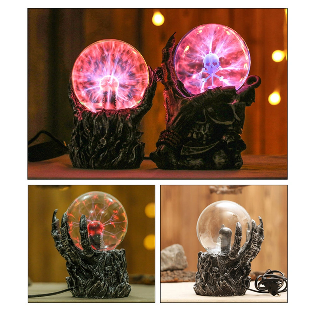 Creative Touching Sensor Glass Light 220V Ball Flash Home Desk Decoration Ball Skull Hand Electrostatic Prop Ball EU Plug