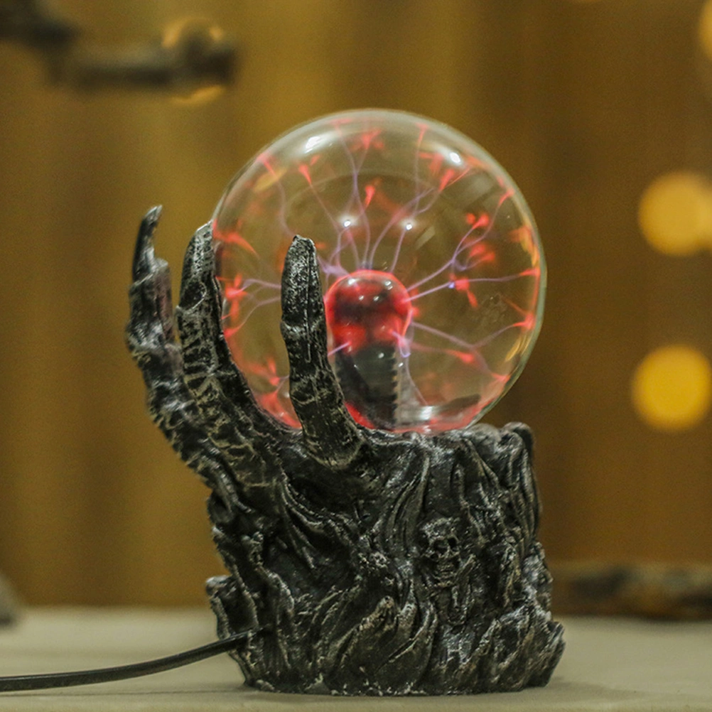 Creative Touching Sensor Glass Light 220V Ball Flash Home Desk Decoration Ball Skull Hand Electrostatic Prop Ball EU Plug
