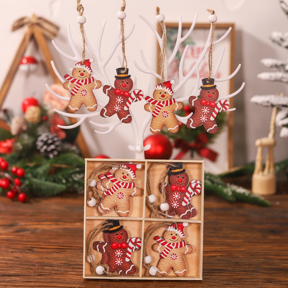 1 box of Gingerbread Man Decor Christmas Tree Decoration Xmas Pendant Hanging Decoration