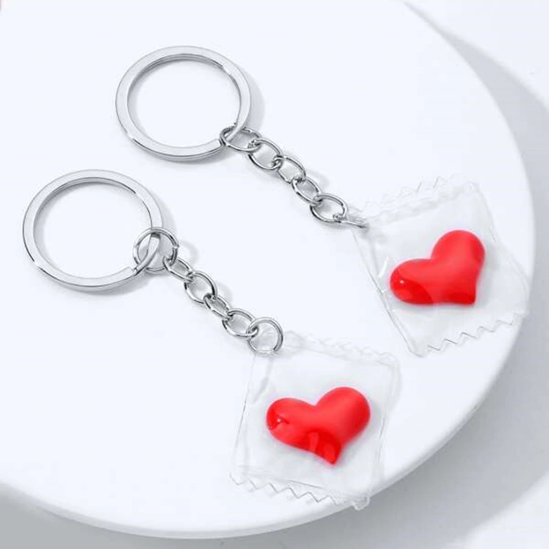 2pcs Key Chains Heart Key Rings Backpack Key Ornaments Key Hanging Decorations for Purse Bag