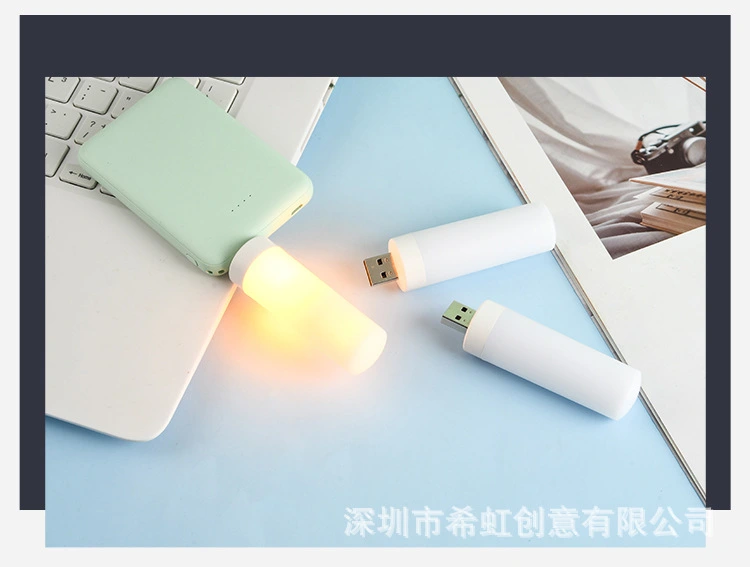 2Pcs LED Flame Effect Light USB Plug in Night Light Bedside Night Lamp Decoration