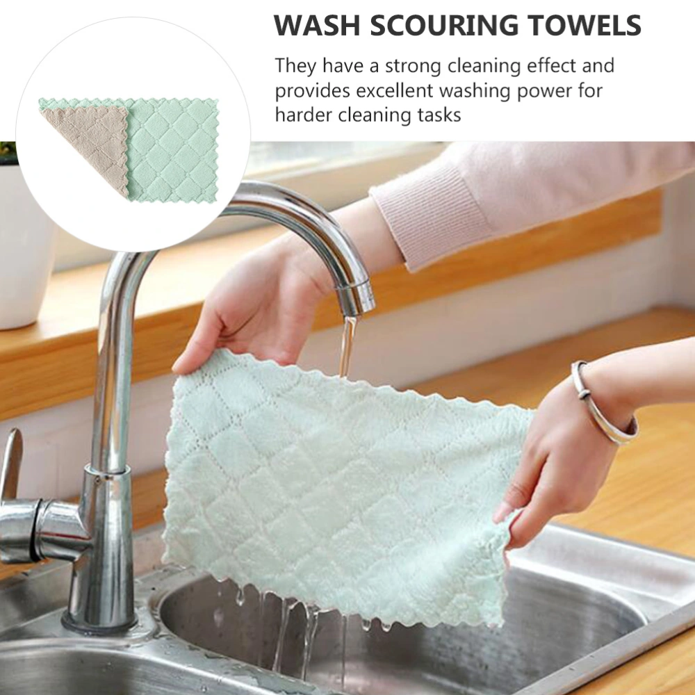 20Pcs Kitchen Dishcloths Double-sided Towels Cleaning Cloths (Assorted Color)