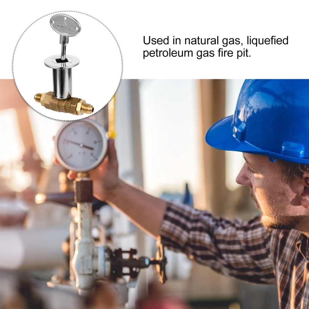 1 Set Gas Pit Shut Off Male Flare with NPT Fitting Flange and Key Kit