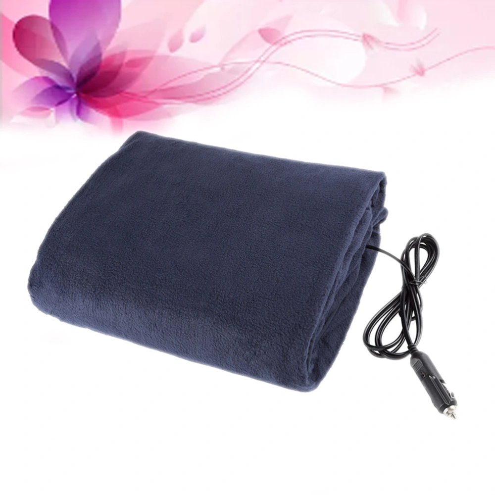 12V Car Electric Heating Blanket Heated Blankets for Winter Automobile Vehicle (Navy Blue)