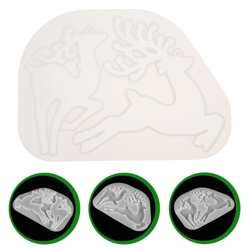 3Pcs Elk Casting Molds Christmas Elk Pendant Molds Epoxy Resin Molds Elk Modeling DIY Molds