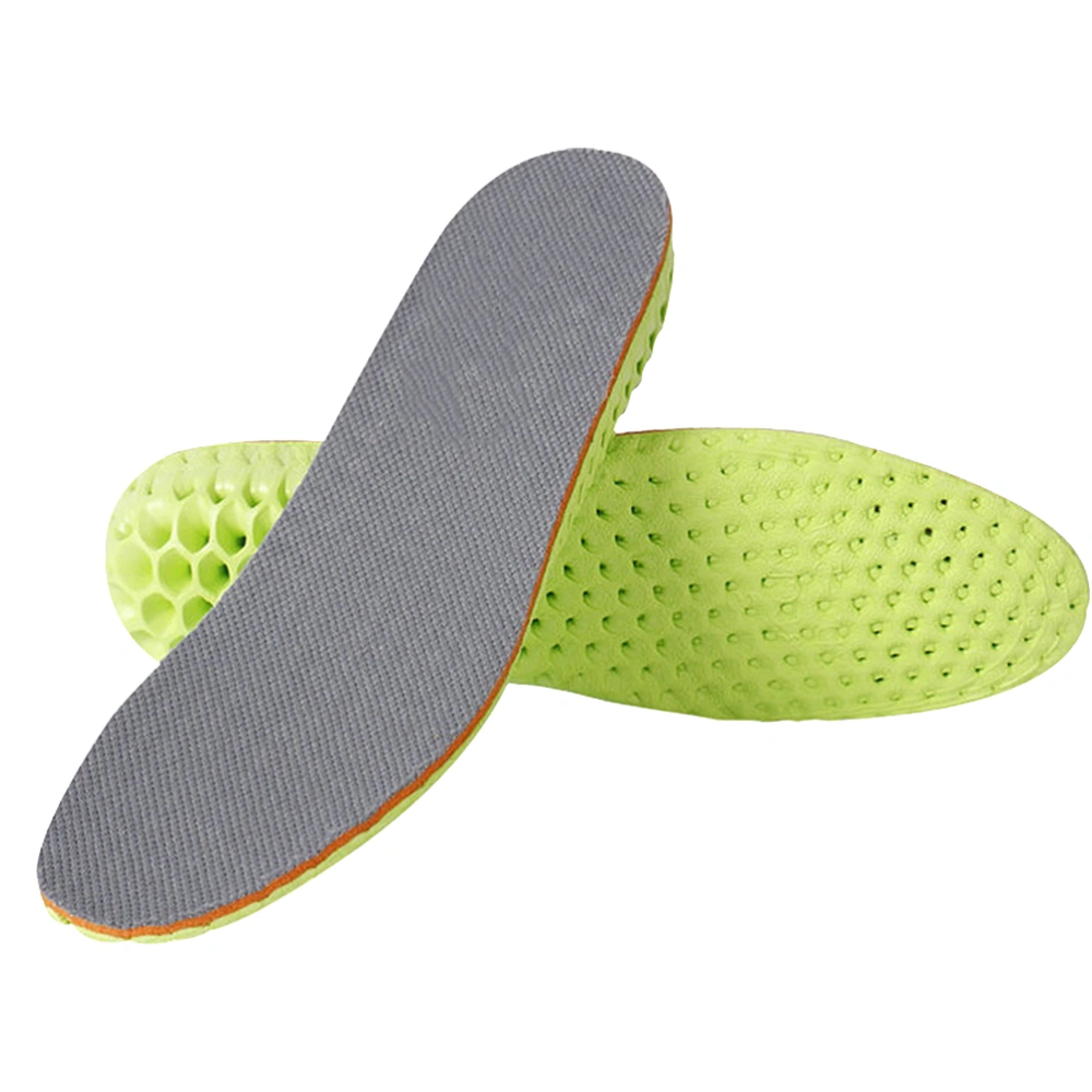 1 Pair Breathable Height Increase Insoles Invisible Shoe Elevator Inserts Shoe Lifts for Men Women - Size 41-43 1.5cm (Green, Grey)