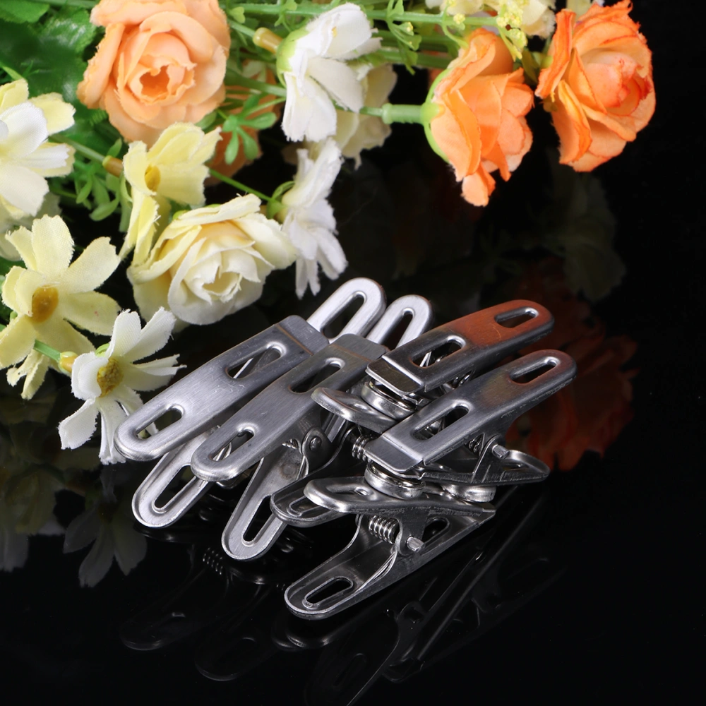 8pcs Document Fixing Clip Stainless Steel Decorative Binder Clip Paper Clamp