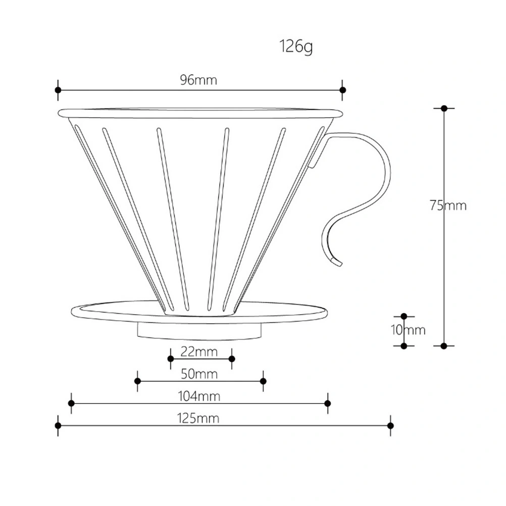 Stainless Steel Coffee Dripper Cone Coffee Drip Filter Cup Permanent Pour Over Coffee Maker with Separate Stand for 1-2 Cups (Silver)