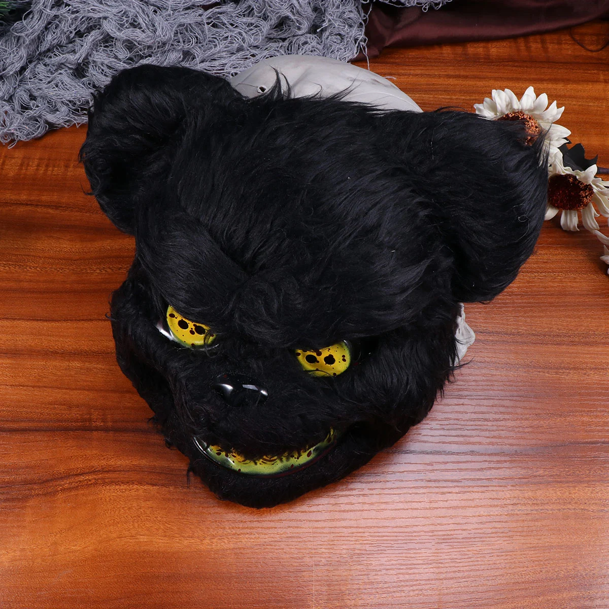 Halloween Party Mask Horror Bloody Black Bear Face Mask Scary Performance Prop Masquerade Bar Cosplay Party Favor