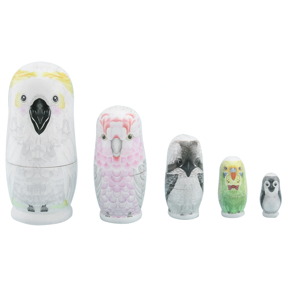 5Pcs Cartoon Pet Owl Matryoshka Doll Toy Creative Nesting Doll Toy Home Decor