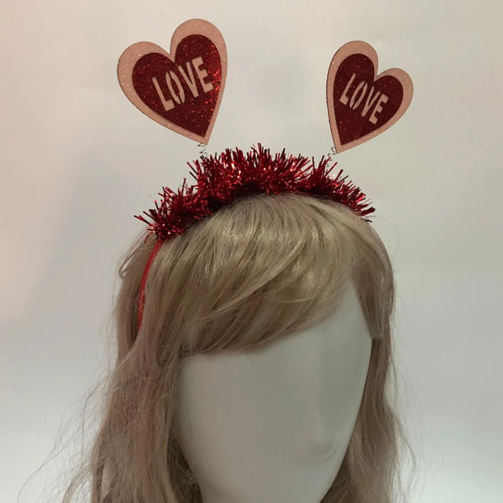 2pcs Valentine's Day Headband Lovely Hair Festival Party Hairband (Red)