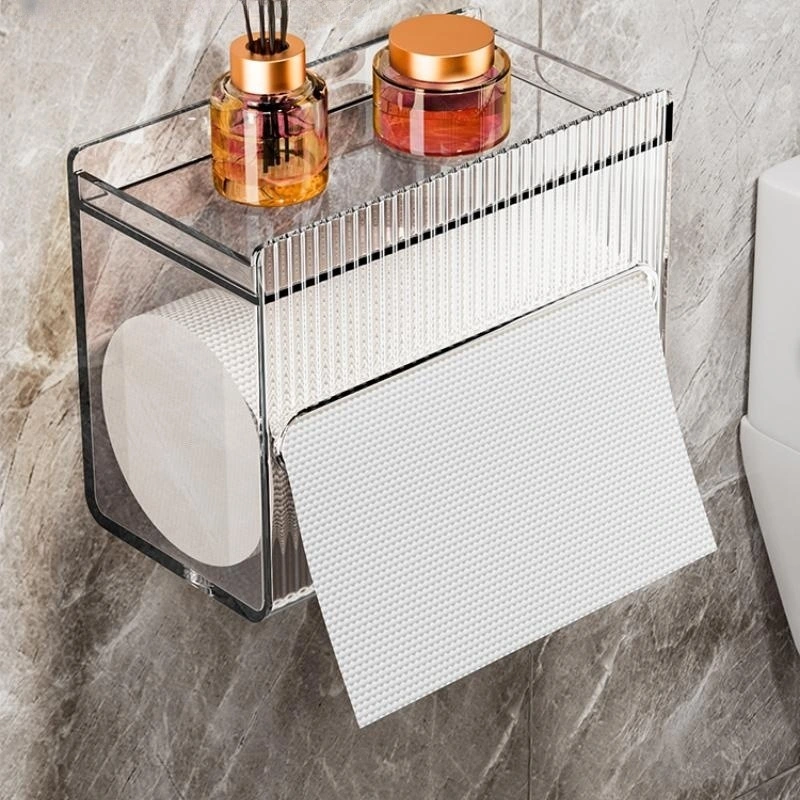 Tissue Holder Box Modern Wall-Mounted Tissue Box for Living Room Bathroom Home Decor