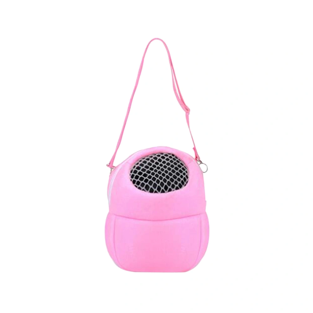 1pc Pet Breathable Bag Portable Cotton Outdoor Messenger Bag Pet Supplies for Squirrel Pet Size S (Pink)