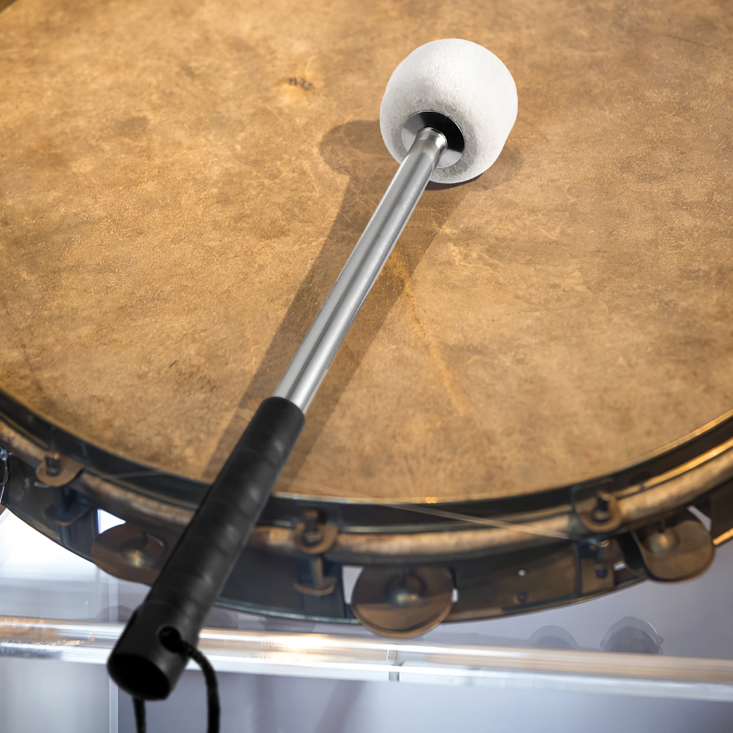 Bass Drum Beater Stainless Steel Handle Wool Felt Head Drum Mallet Percussion Instrument Accessory Drumstick