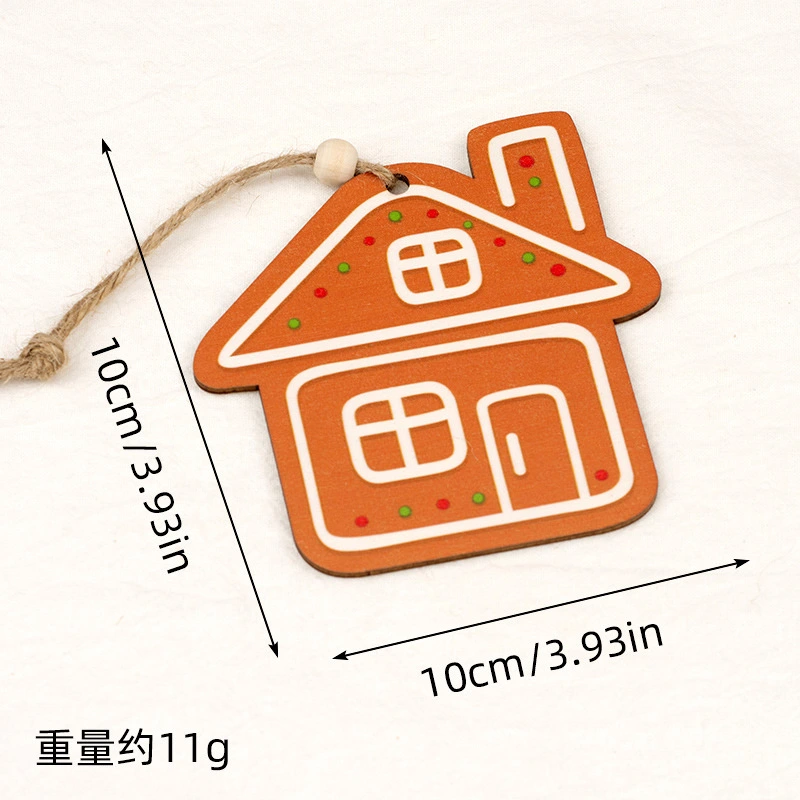 10Pcs Wooden Signs Christmas Hanging Ornament Wood Hanging Pendant Xmas Party Decoration