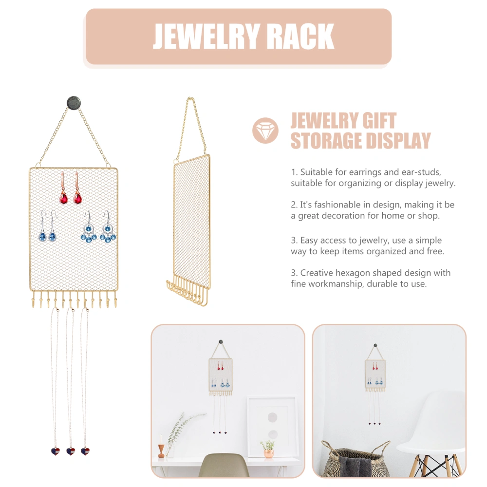 Earring Hanging Display Rack Wall-Mounted Jewelry Stand Ornaments Iron Holder