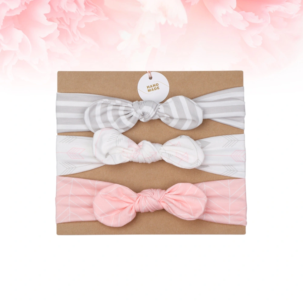 3PCS Children's Hair Band Set Baby Hair Accessories Set Jewelry Bow Small Ear Shape Headband Decor for Kids Under 2 Years Old