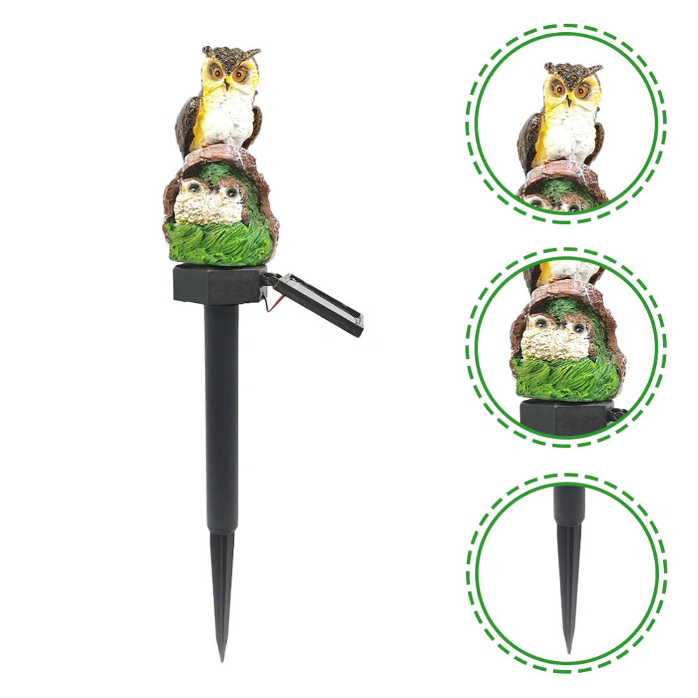 Resin Owl Solar LED Lights with Stake Solar Powered Stake Lamp for Garden Lawn