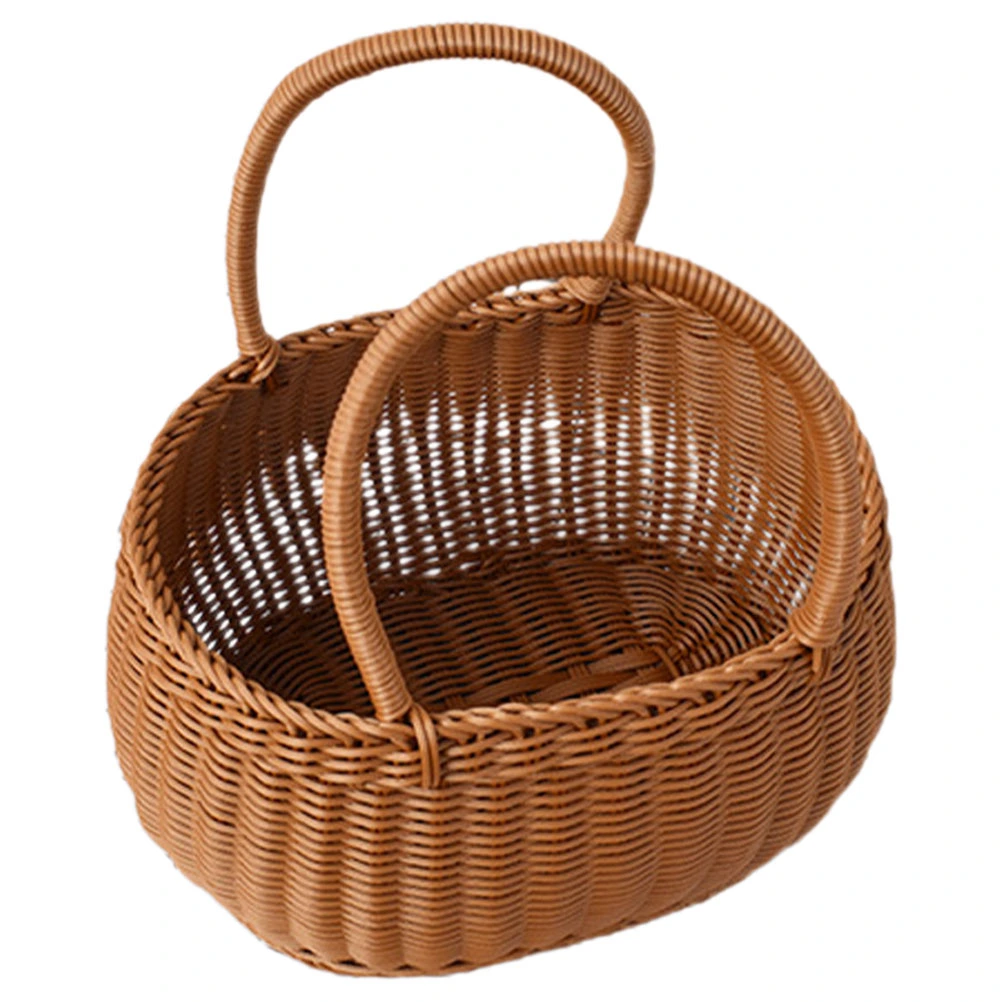 Woven Picnic Basket Flower Storage Basket Gift Basket Hand Woven Flower Basket with Handle