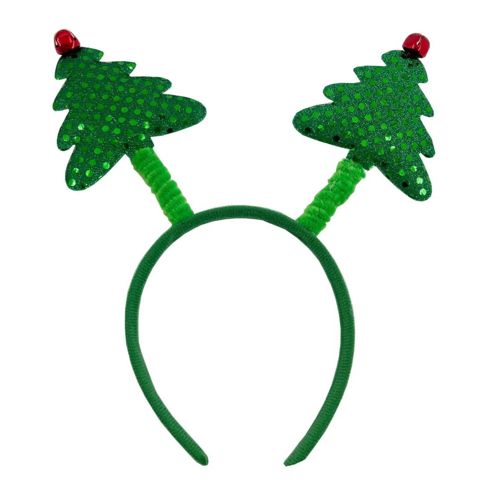 Christmas Headband Xmas Tree Shaped Headpiece Festival Hairband Cosplay Hair Accessosy