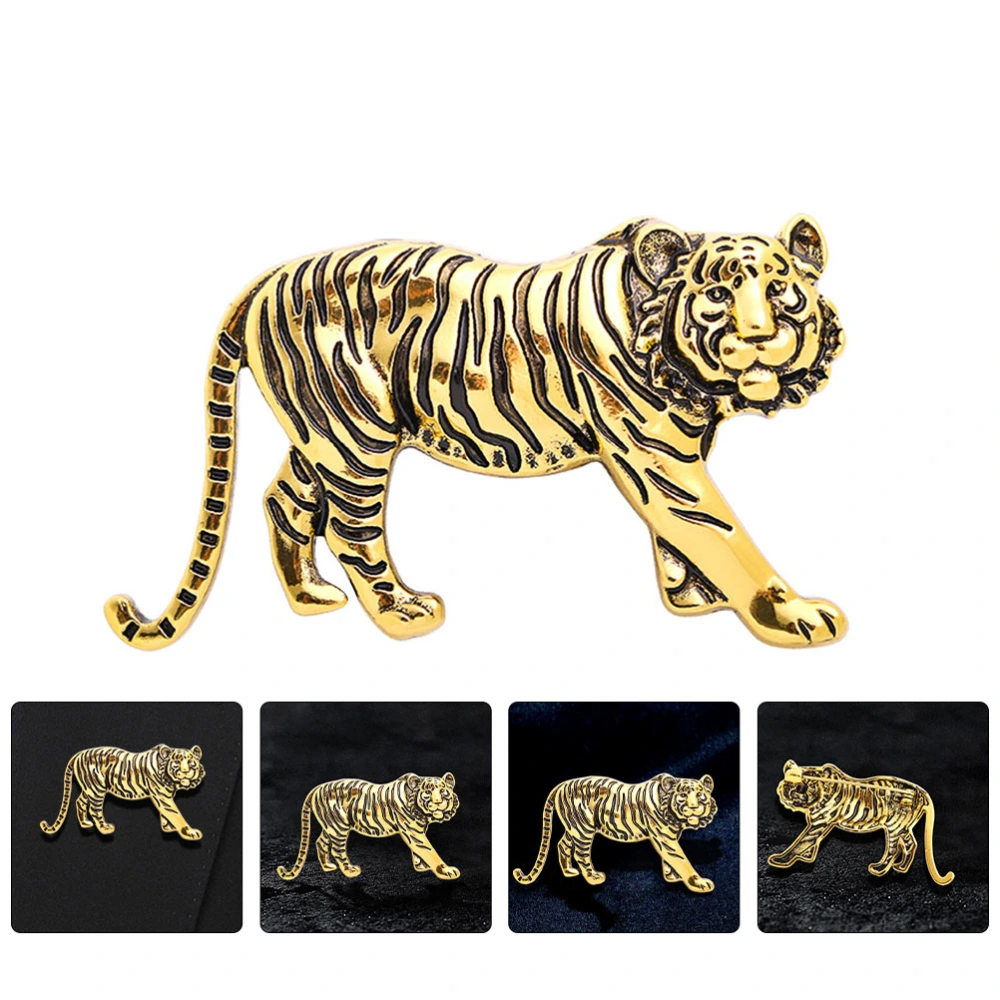 Tiger Lapel Brooch Clip Men Coat Suit Collar Accessory Decoration Jewelry Gift