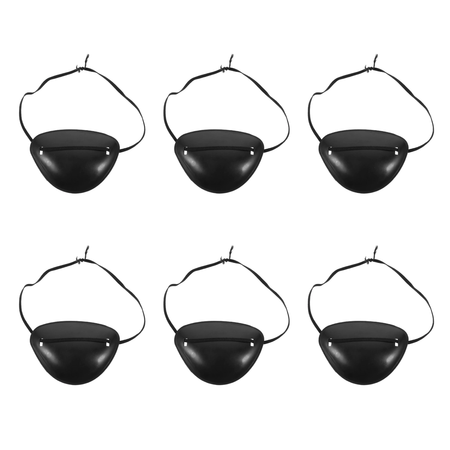 6pcs  Pirate Eye Patch Elastic Eye Mask Adjustable Single Eye Mask for Halloween Party