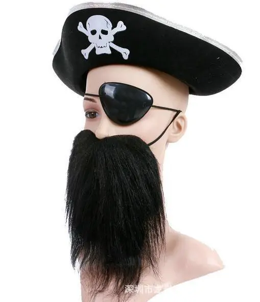 6pcs  Pirate Eye Patch Elastic Eye Mask Adjustable Single Eye Mask for Halloween Party