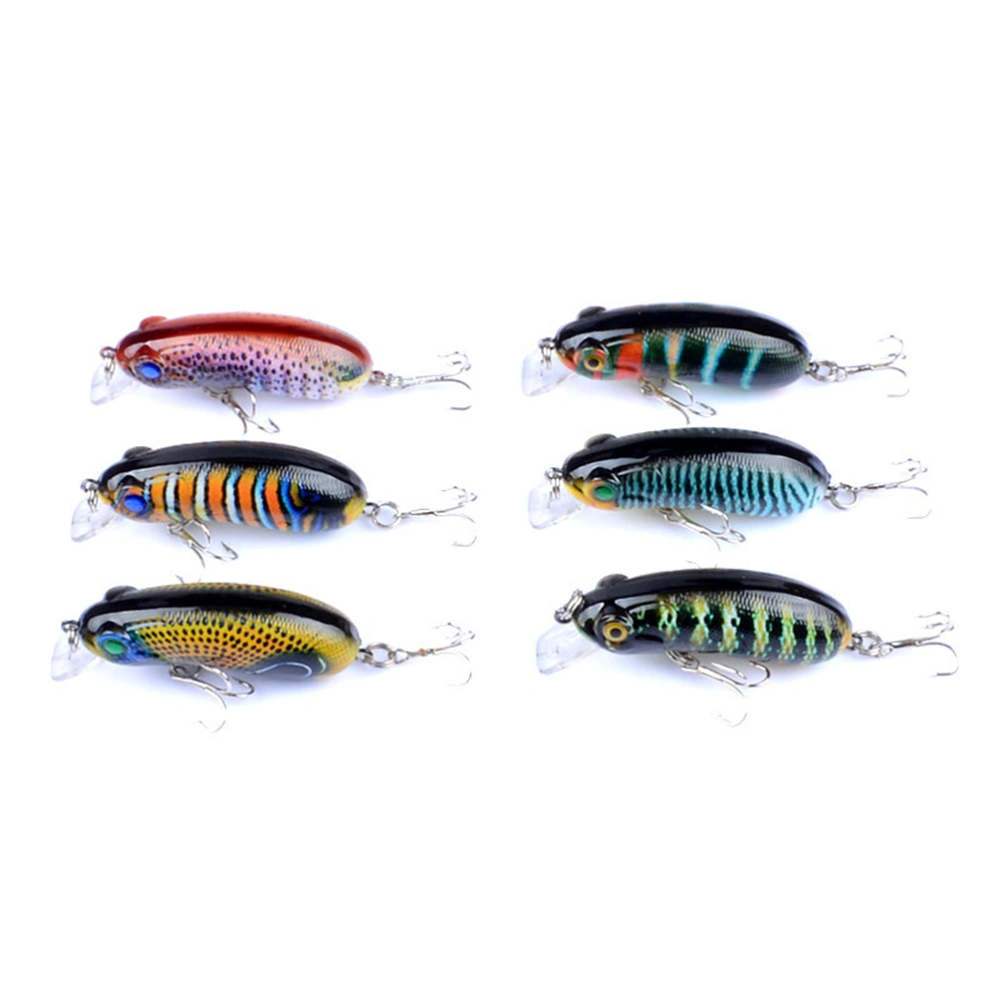 6 Pcs 9.7g Mini Fish Bait Minnow Lure Bait Colorful Hard Fake Bait No Tail Fishing Lures for Outdoor Bass Trout Walleye