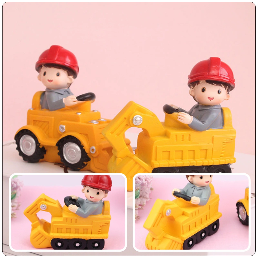 Children Engineering Truck Toy Engineering Vehicle Cake Decor Table Ornament