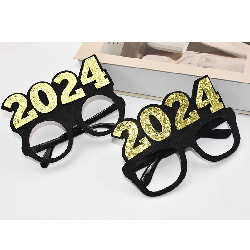 1 Pair New Years Glasses New Year Photo Booth Prop 2024 Funny Glasses Decoration