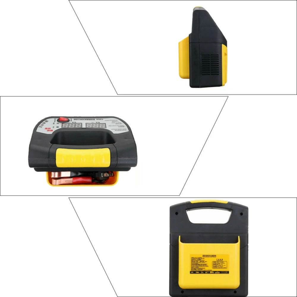 Car Battery Charger 12v24v Intelligent Pulse Repair Safe Lead-acid Battery with US Plug (Digital Model, Yellow)