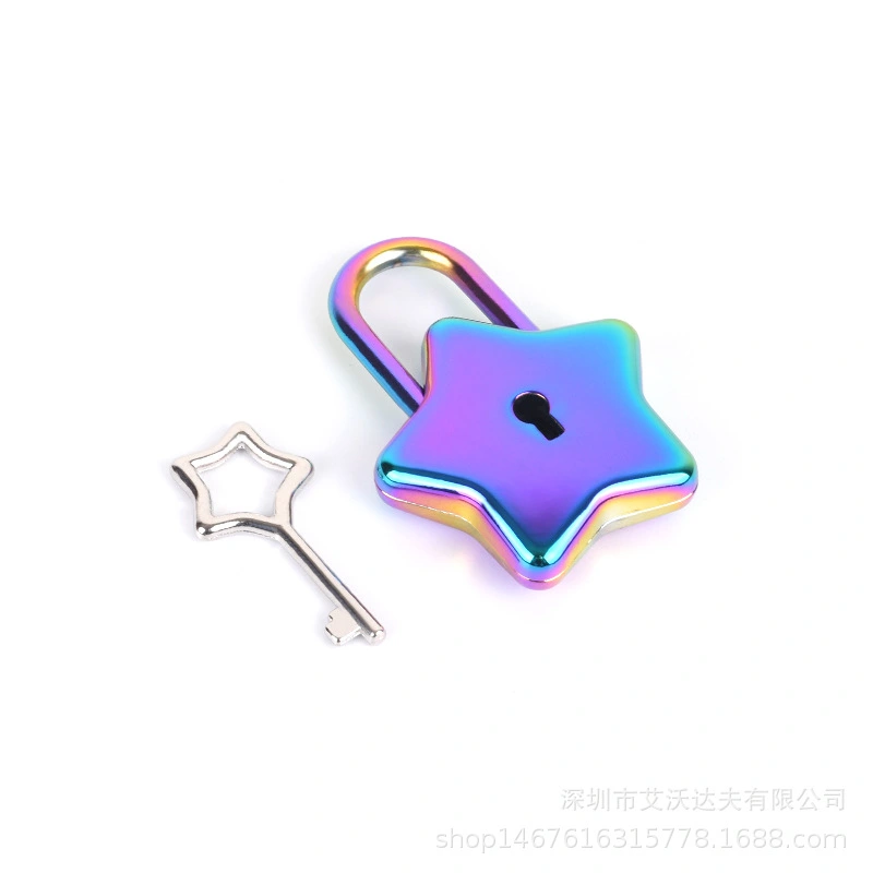 Star Shaped Padlock DIY Star Shape Lock Diary Decorative Padlock for Girl with Key