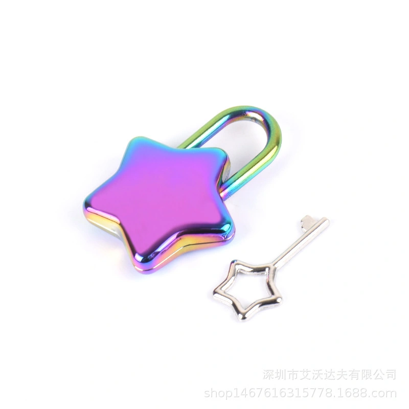 Star Shaped Padlock DIY Star Shape Lock Diary Decorative Padlock for Girl with Key