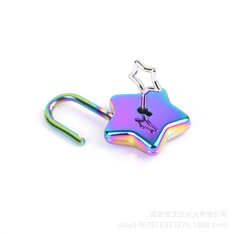 Star Shaped Padlock DIY Star Shape Lock Diary Decorative Padlock for Girl with Key
