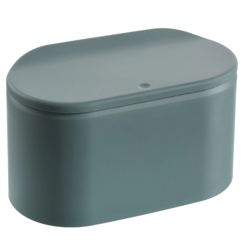 1Pc Desktop Press-button Trash Can Plastic Garbage Can Large Capacity Square Trash Can Stylish Living Room Garbage Can with Lid (Green)