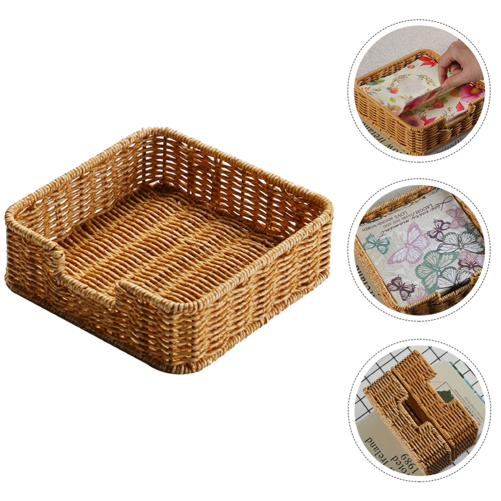 Simulation Rattan Tissue Box Plastic Restaurant Napkin Tissue Hotel Tissue Box