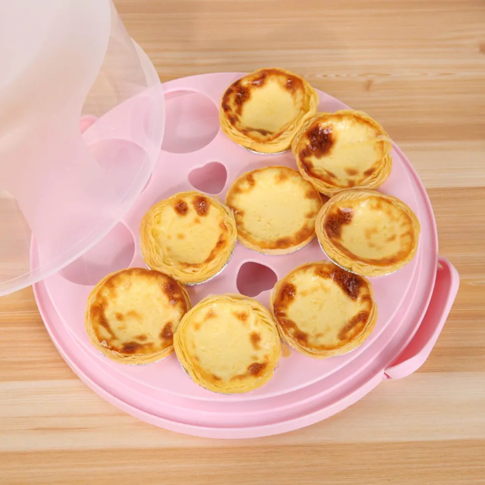 Cake Carrier with Lid and Handle Cupcake Carrier Cupcake Holder Portable Round Cake Holder 10 inch