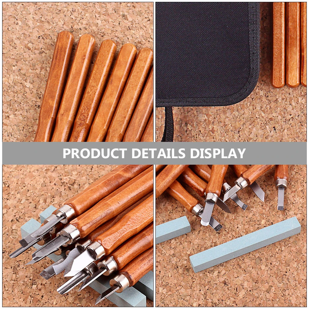 Carving Tools with Whetstone Wood Carving Tool Set  for DIY Sculpture Carpenter