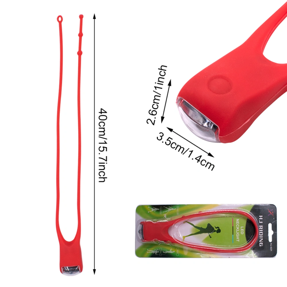 LED Silicone Hands Free Neck Light Torch Outdoor Night Running Hiking Work Camping Lamp (Red)