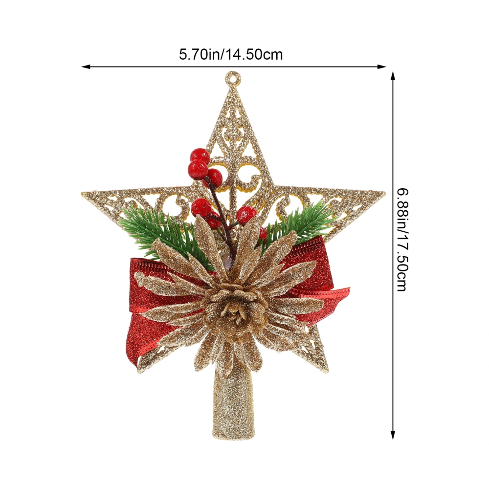 Christmas Treetop Star Decor Exquisite Five Pointed Star Adornment Layout Ornament