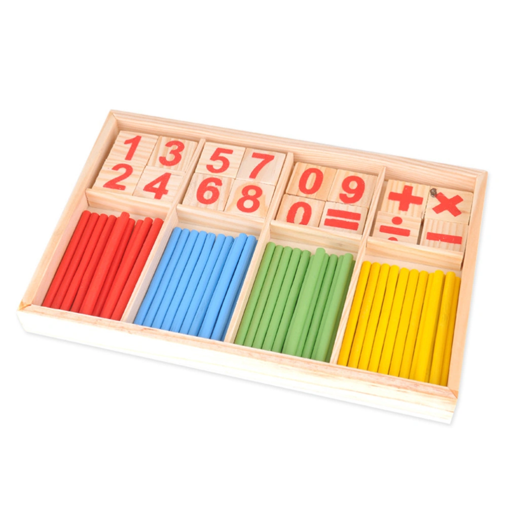 Children Counting Stick Calculation Math Toys Wooden Number Cards and Counting Rods with Box Educational Arithmetic Toys