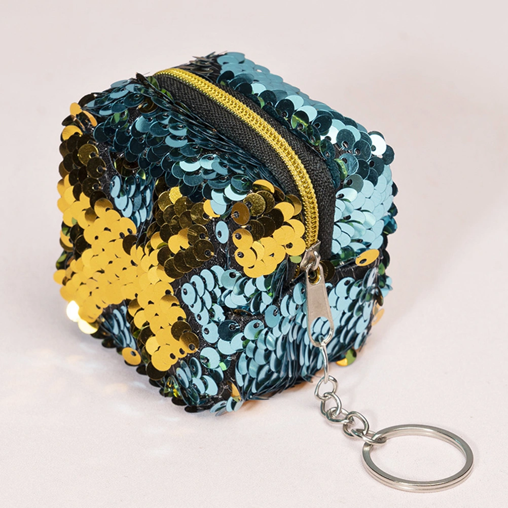 4pcs Zippered Short Purse Sequin Coin Bag Stereoscopic Small Wallet Woman Portable Change Bag Fashion Key Storage Pouch(Random Color)