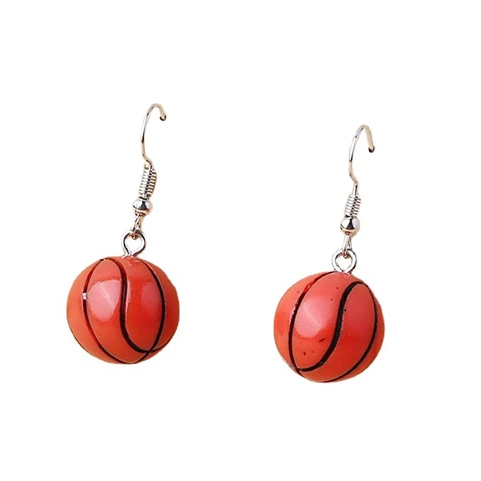 1 Pair Basketball Earrings Pendant Woman Creative Ear Drop Sports Ear Jewelries for Decorate