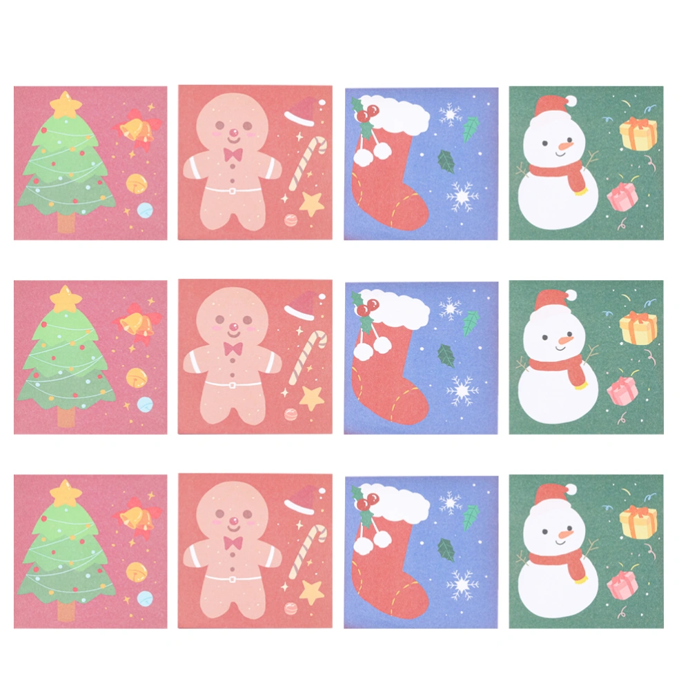 Christmas Memo Stickers Memo Notes Message Stickers Memo Pads (Assorted Color)