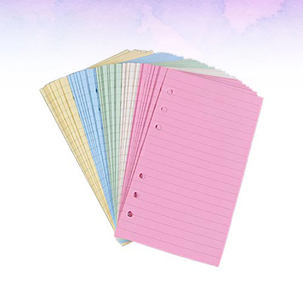 2 Sets of Loose-Leaf Papers Notebook Papers Colorful Papers for Home Store (A5 Horizontal Pattern)